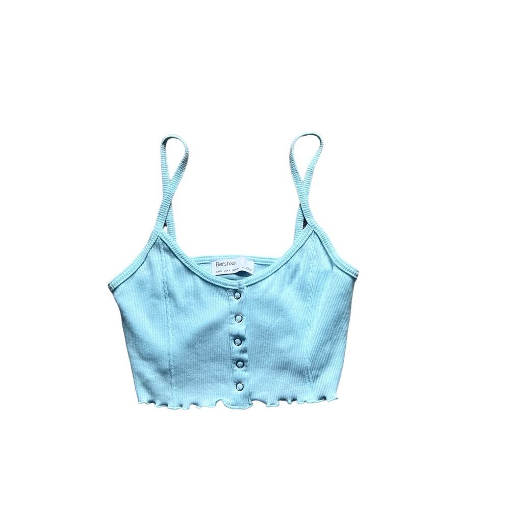 Bershka button detail bustier crop top